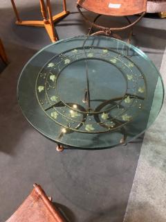 Italian Circular Wrought Iron Side Table - 860396