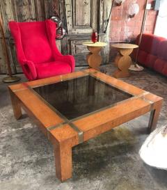 Italian Coffee Table in Burl Veneer 1970s - 498254