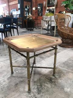 Italian Coffee Table or Side Table in Brass and Wood - 596195