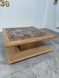 Italian Coffee Table with Central Marble 1970s - 4329574
