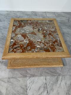 Italian Coffee Table with Central Marble 1970s - 4329575