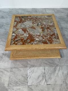 Italian Coffee Table with Central Marble 1970s - 4329579