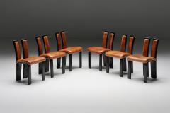 Italian Cognac Leather Dining Chairs 1980s - 2932724