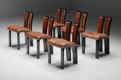 Italian Cognac Leather Dining Chairs 1980s - 2932725