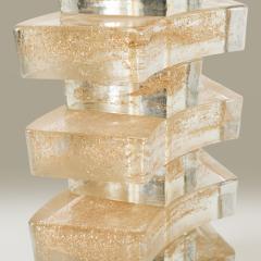 Italian Como stacked Murano table lamps with gold flecks - 4615793