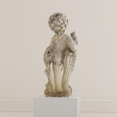 Italian Concrete Garden Cherub Statue - 3657577