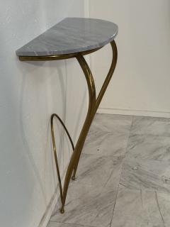 Italian Console Table with Marble Top and Brass Base 1950s - 4357513