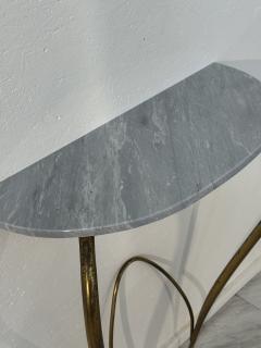 Italian Console Table with Marble Top and Brass Base 1950s - 4357514