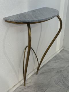 Italian Console Table with Marble Top and Brass Base 1950s - 4357517