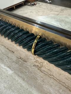 Italian Console with Mirror Lacquered Dark Green - 4329778