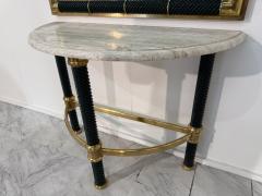 Italian Console with Mirror Lacquered Dark Green - 4329780