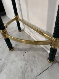 Italian Console with Mirror Lacquered Dark Green - 4329782