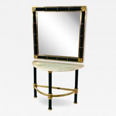 Italian Console with Mirror Lacquered Dark Green - 4332575