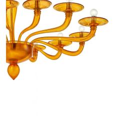 Italian Contemporary Amber Murano Style Glass Chandelier - 4445832