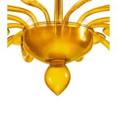 Italian Contemporary Amber Murano Style Glass Chandelier - 4445836