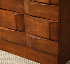 Italian Contemporary Brutalist Style Carved Oak Two Door Cabinet - 4783733