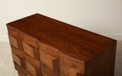 Italian Contemporary Brutalist Style Carved Oak Two Door Cabinet - 4783735