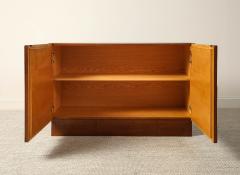 Italian Contemporary Brutalist Style Carved Oak Two Door Cabinet - 4783747