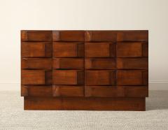 Italian Contemporary Brutalist Style Carved Oak Two Door Cabinet - 4783751