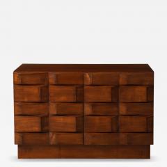 Italian Contemporary Brutalist Style Carved Oak Two Door Cabinet - 4791828