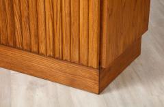 Italian Contemporary Carved Oak and Travertine Cabinet - 3362181
