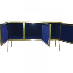 Italian Contemporary Fine Design Brass Cabinet with Blue Green Purple Agate - 352739