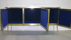 Italian Contemporary Fine Design Brass Cabinet with Blue Green Purple Agate - 1229471
