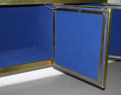 Italian Contemporary Fine Design Brass Cabinet with Blue Green Purple Agate - 1229474