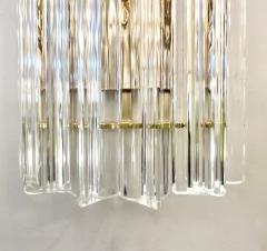 Italian Contemporary Minimalist Brass Crystal Clear Murano Glass Sconce - 3190782
