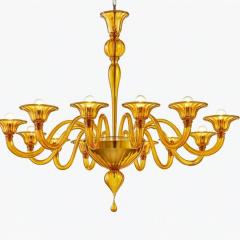 Italian Contemporary Modern Elegant Rigadin Murano Glass Chandelier - 4445872