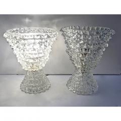 Italian Contemporary Pair of Crystal Rostrato Murano Glass Table Lamps - 1979798