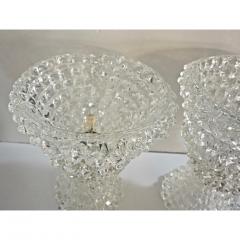 Italian Contemporary Pair of Crystal Rostrato Murano Glass Table Lamps - 1979802