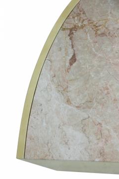 Italian Contemporary Two Piece Oval Parchment and Marble Coffee Table - 2793466