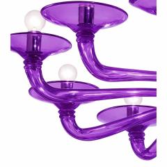 Italian Contemporary Violet Murano Style Glass Chandelier - 4445798