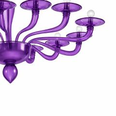 Italian Contemporary Violet Murano Style Glass Chandelier - 4445803