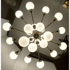 Italian Contemporary White Black Brass 24 Light Modern Asymmetric Chandelier - 1979867