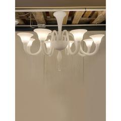 Italian Contemporary White Murano Glass Chandelier in Dec Style - 4445873