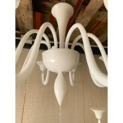 Italian Contemporary White Murano Glass Chandelier in Dec Style - 4445875