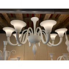 Italian Contemporary White Murano Glass Chandelier in Dec Style - 4445876