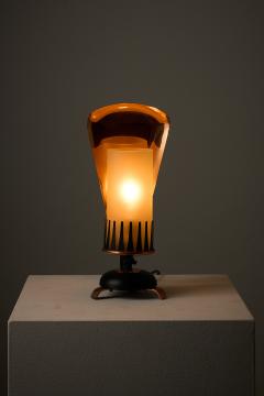 Italian Copper and Frosted Glass Table Lamp - 4505254