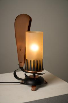 Italian Copper and Frosted Glass Table Lamp - 4505258
