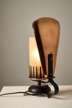 Italian Copper and Frosted Glass Table Lamp - 4505259