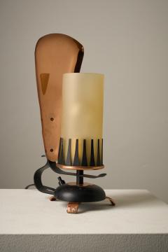 Italian Copper and Frosted Glass Table Lamp - 4505260