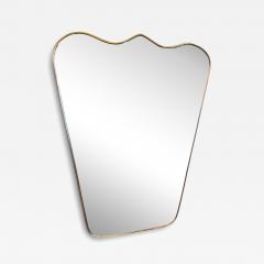 Italian Curvilinear Brass Framed Wall Mirror 1950s - 4351635