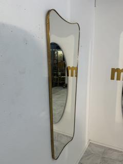 Italian Curvilinear Brass Mirror 1950s - 4348467