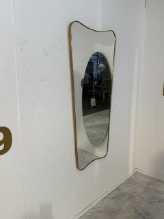 Italian Curvilinear Brass Mirror 1950s - 4348468