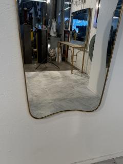 Italian Curvilinear Brass Mirror 1950s - 4348469
