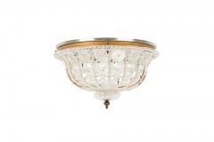 Italian Cut Crystal and Brass Flush Mount Chandelier - 4162396