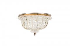 Italian Cut Crystal and Brass Flush Mount Chandelier - 4162397
