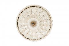 Italian Cut Crystal and Brass Flush Mount Chandelier - 4162398
